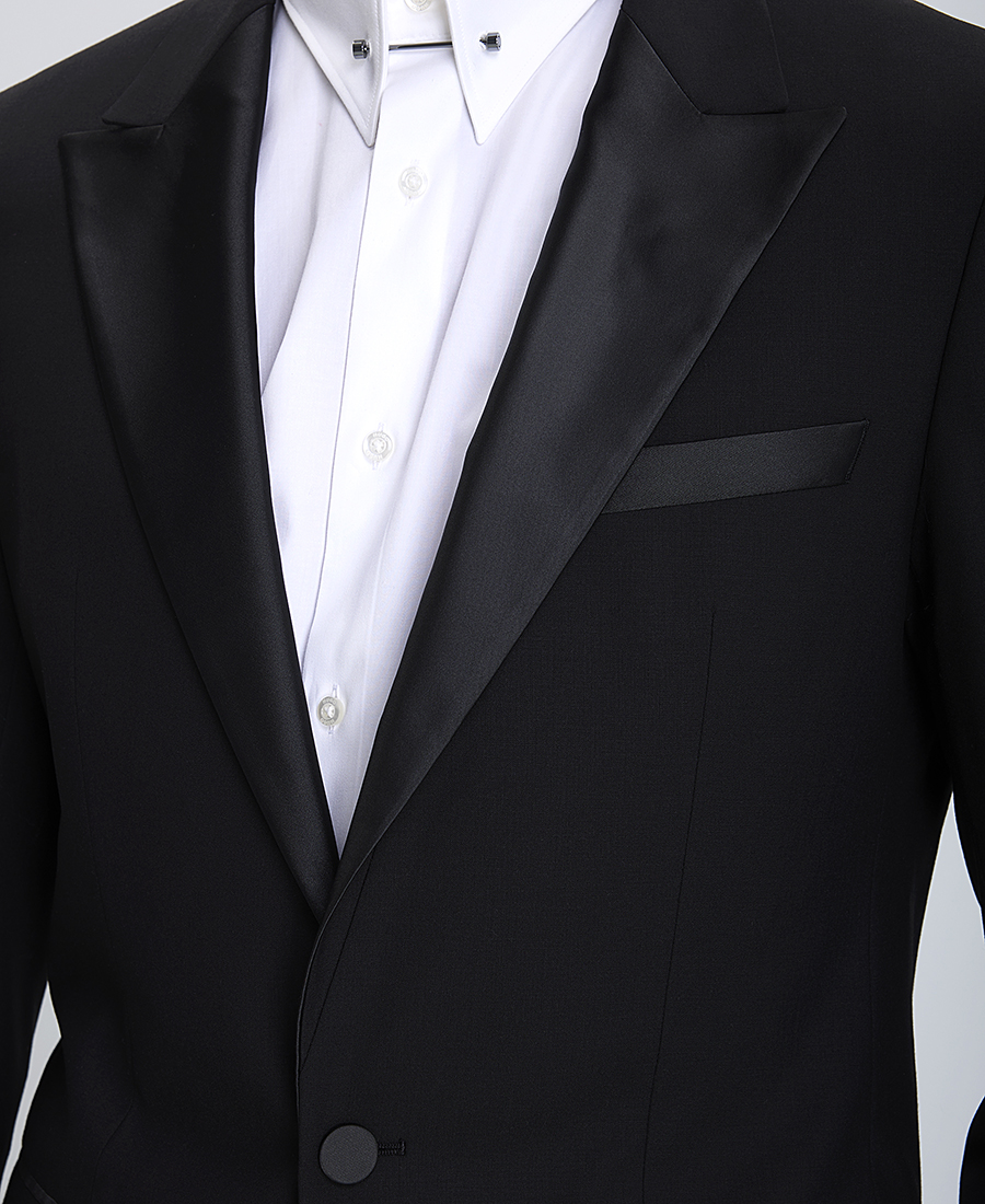 Hugo Ανδρικό Σακάκι Slim Fit Σμόκιν Μαύρο φωτογραφία