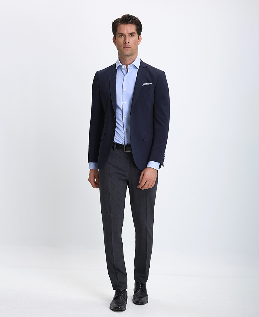 Vardas Ανδρικό Σακάκι Slim Fit σε Σκούρο Μπλε φωτογραφία