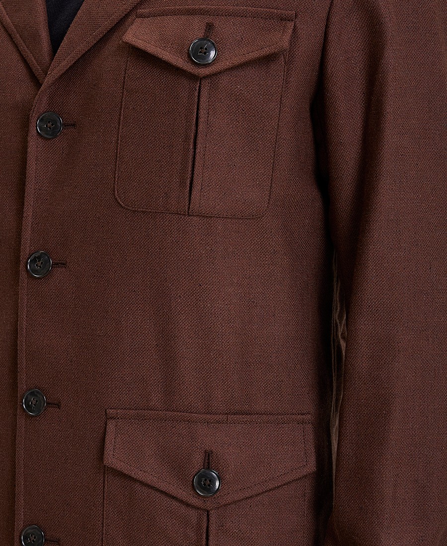 Hd x Vardas Ανδρικό Σακάκι με Εξωτερικές Τσέπες και Ρυθμιζόμενη Μέση Slim Fit Καφέ φωτογραφία