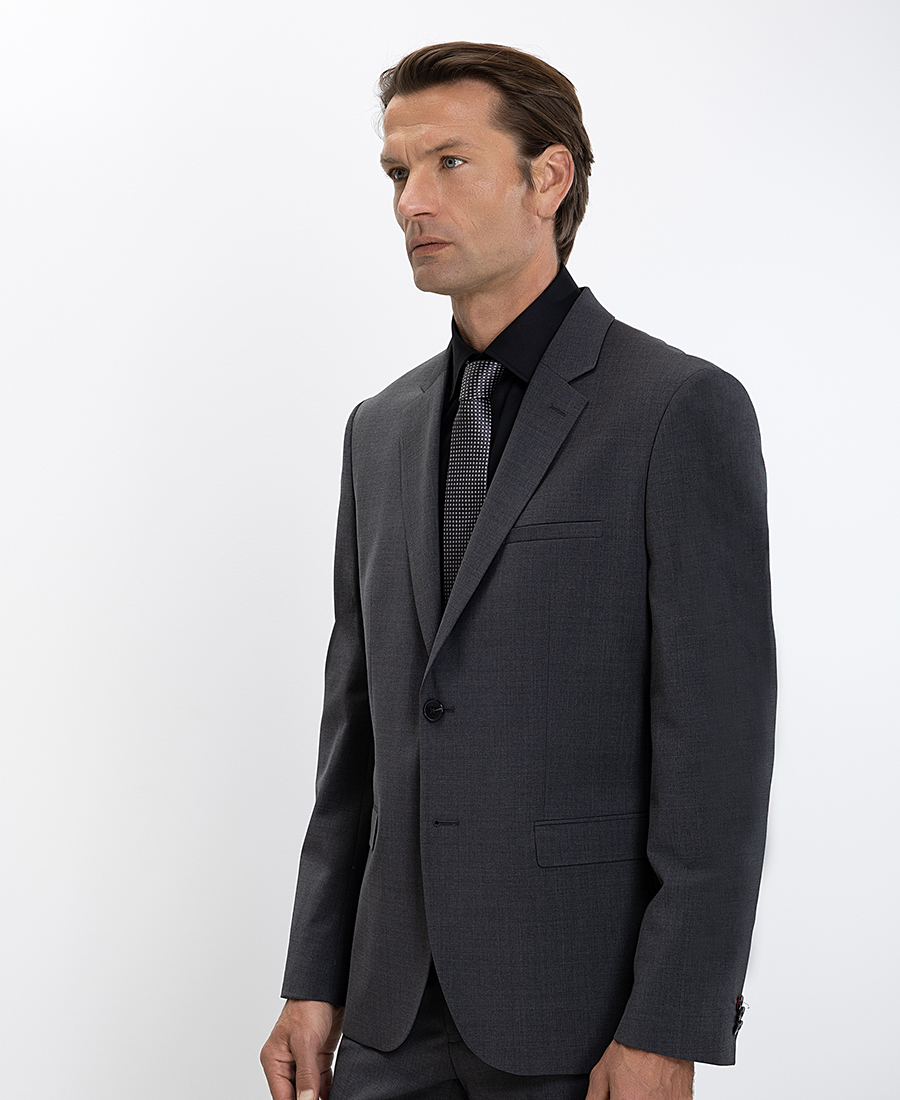 Hugo Ανδρικό Σακάκι Regular Fit Γκρι
