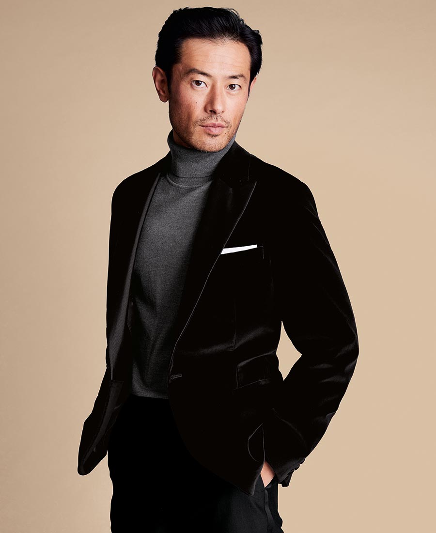 Charles Tyrwhitt Ανδρικό Σακάκι Italian Velvet Slim Fit