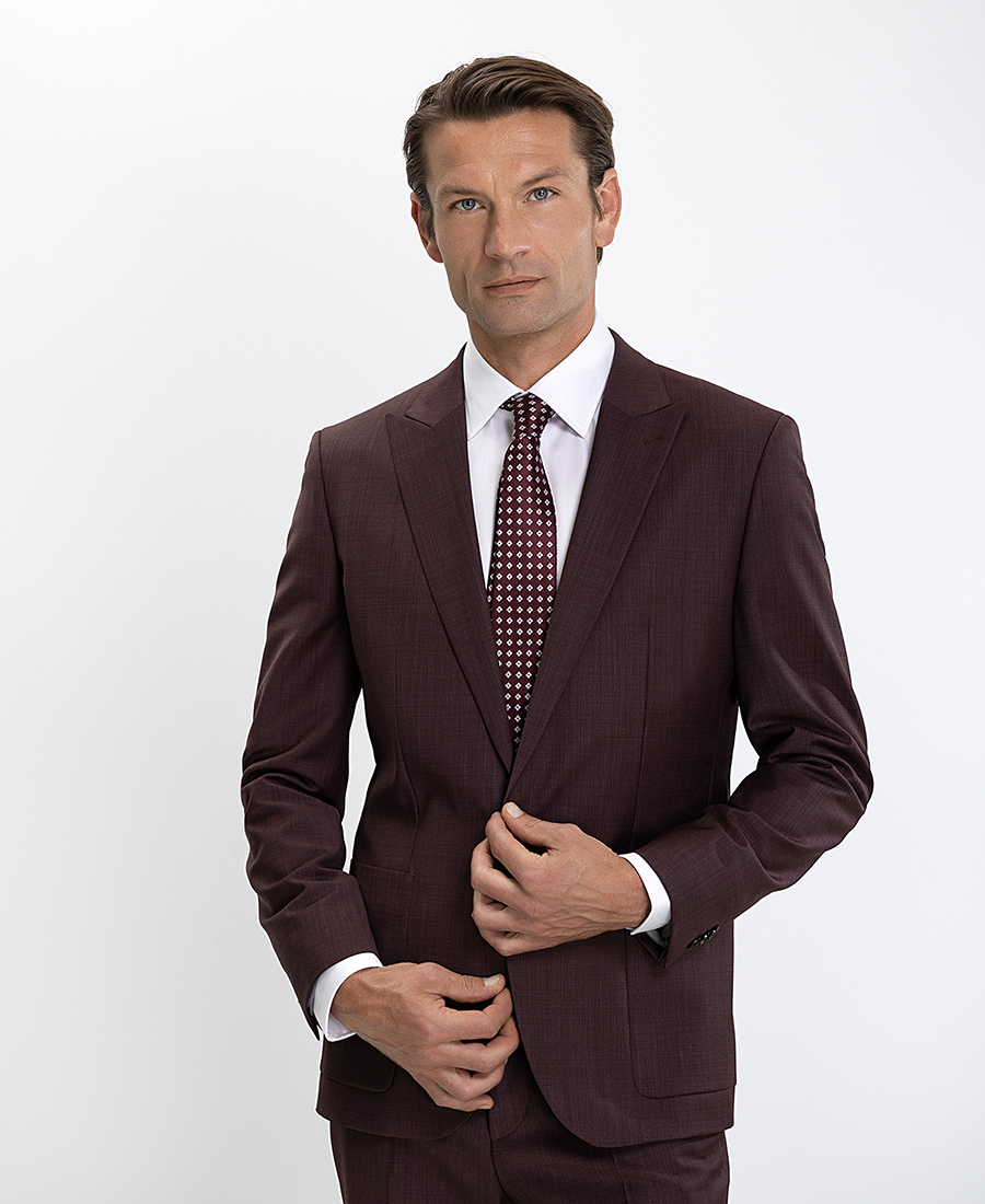 Hugo Ανδρικό Σακάκι Regular Fit Σκούρο Κόκκινο