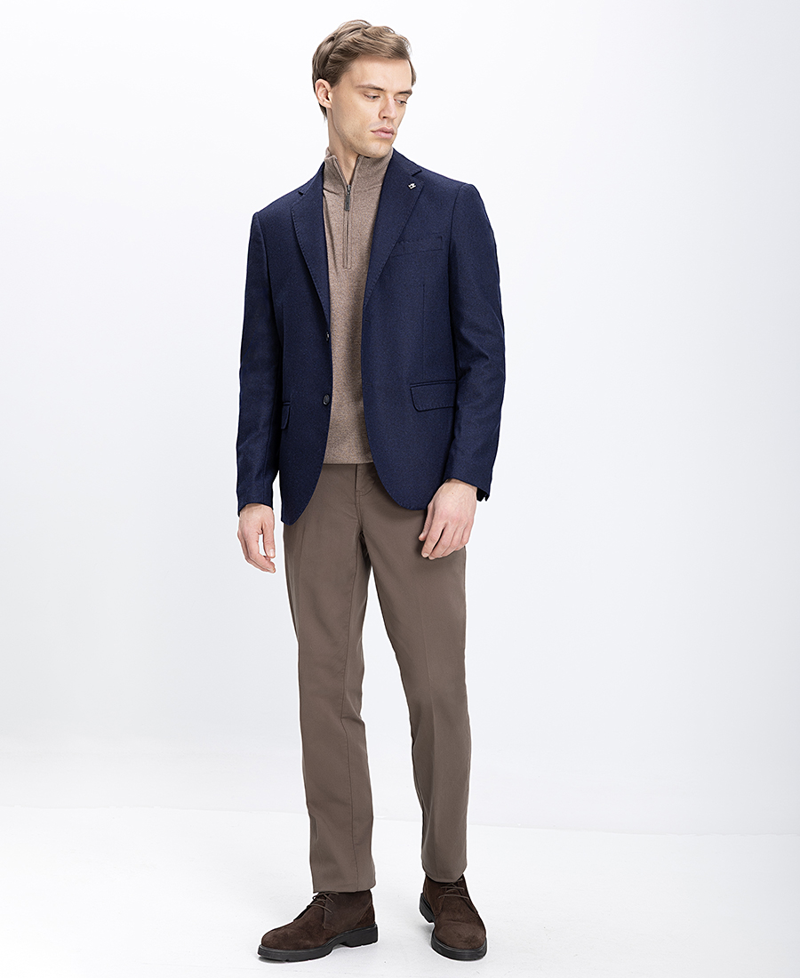 Ανδρικό Σακάκι Με Λεπτομέρεια στο Πέτο Modern Fit φωτογραφία