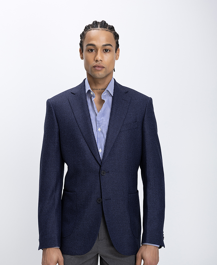 Vardas Ανδρικό Σακάκι Tailored Fit Με Διακριτική Υφή