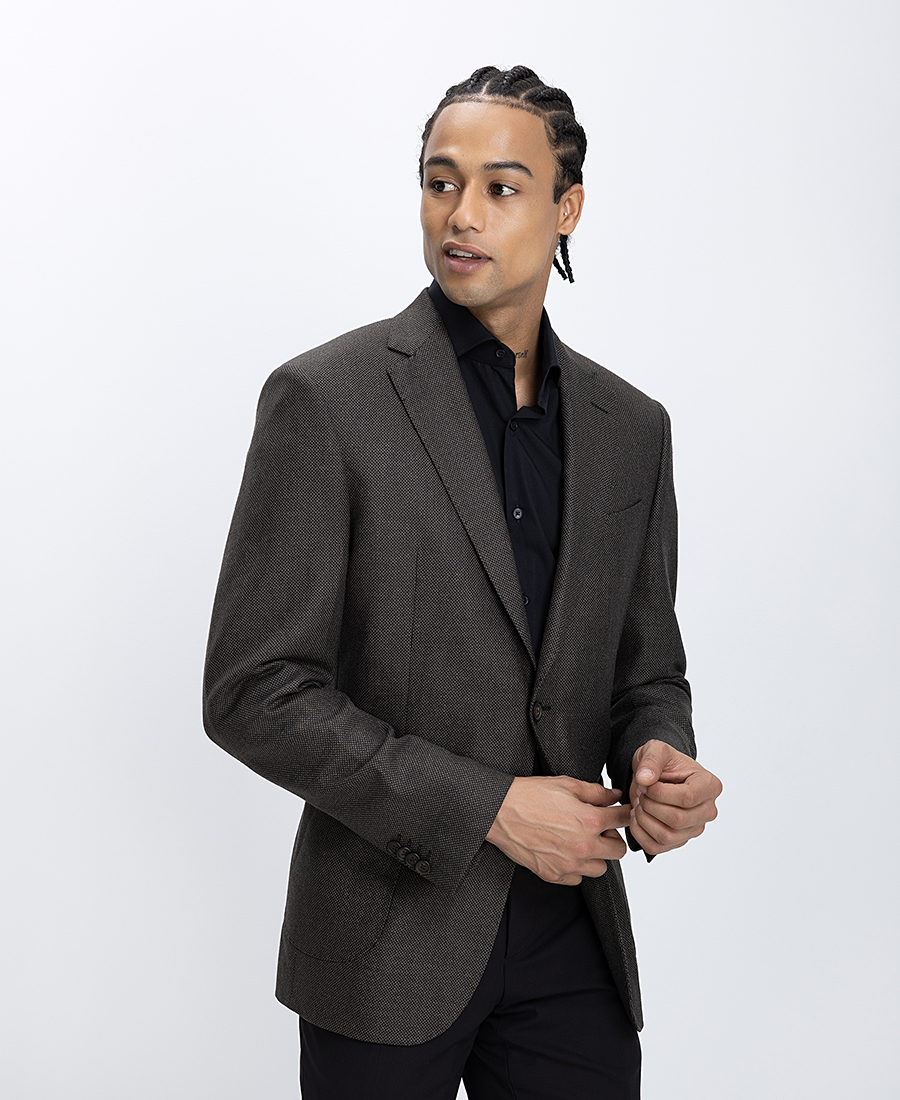 Vardas Ανδρικό Σακάκι Tailored Fit Με Διακριτική Υφή