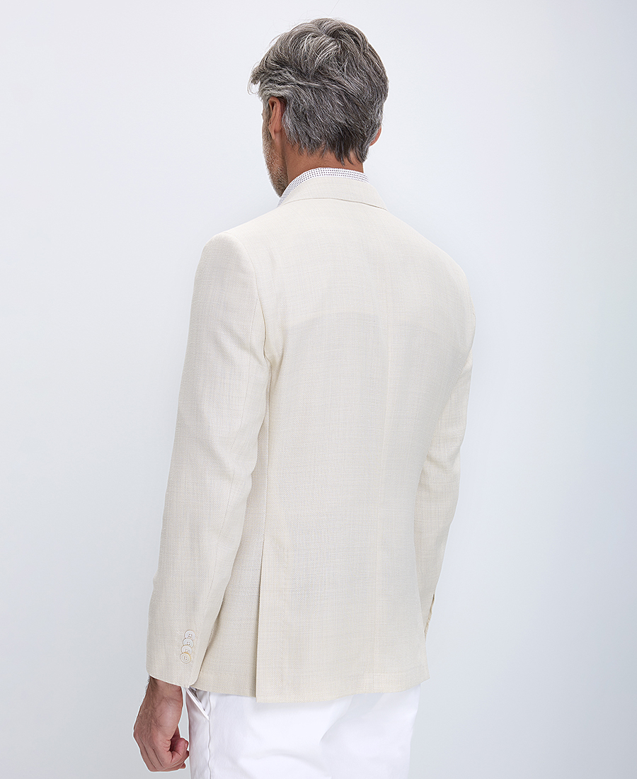 Boss Σακάκι με Μικροσχέδιο Modern Fit σε Εκρού φωτογραφία