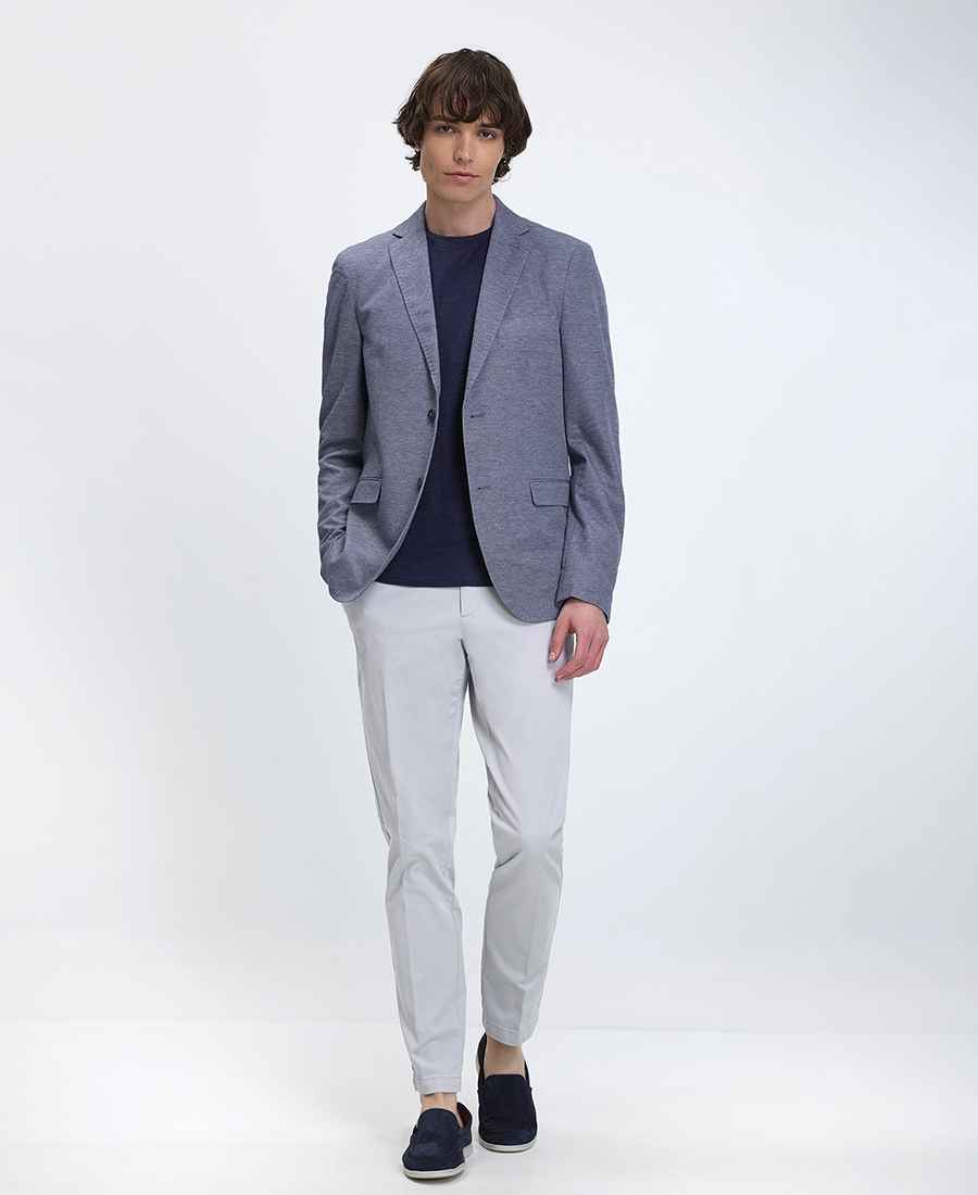 Donini Ανδρικό Σακάκι με Ανάγλυφη Πλέξη Modern Fit σε Μπλε φωτογραφία