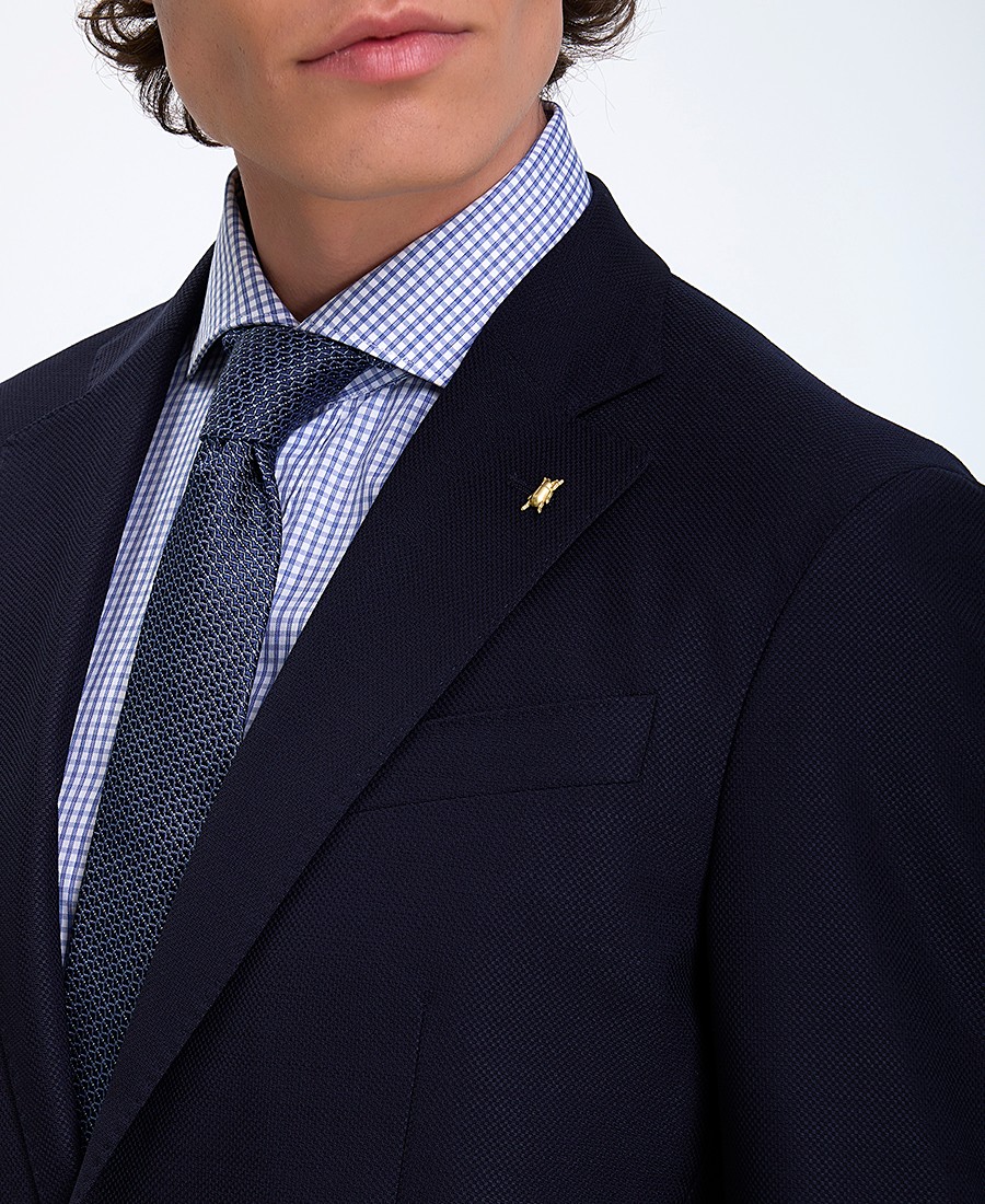 CC Collection Corneliani Ανδρικό Σακάκι Slim Fit Παρθένο Μαλλί Μπλε Σκούρο φωτογραφία