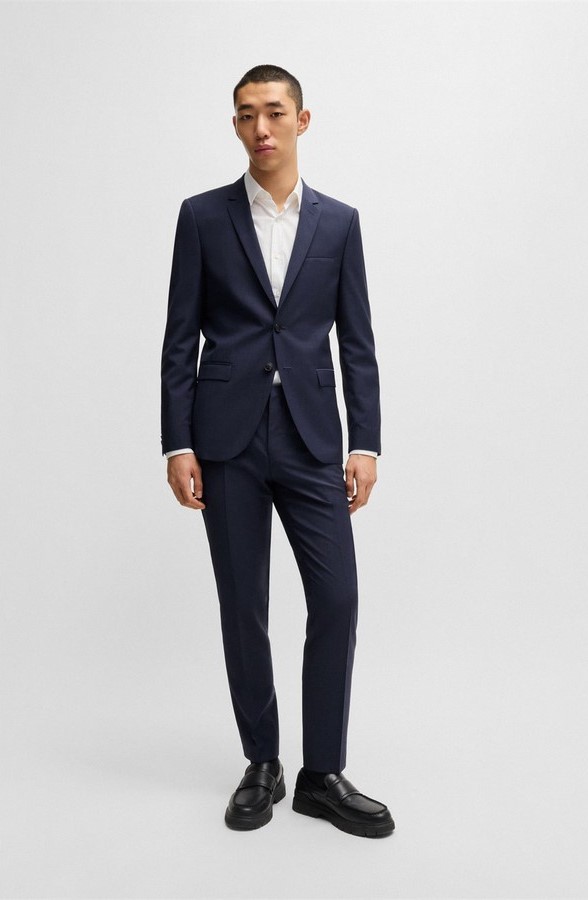 Hugo Ανδρικό Σακάκι Extra-Slim Fit Από Μελανζέ Παρθένο Μαλλί φωτογραφία