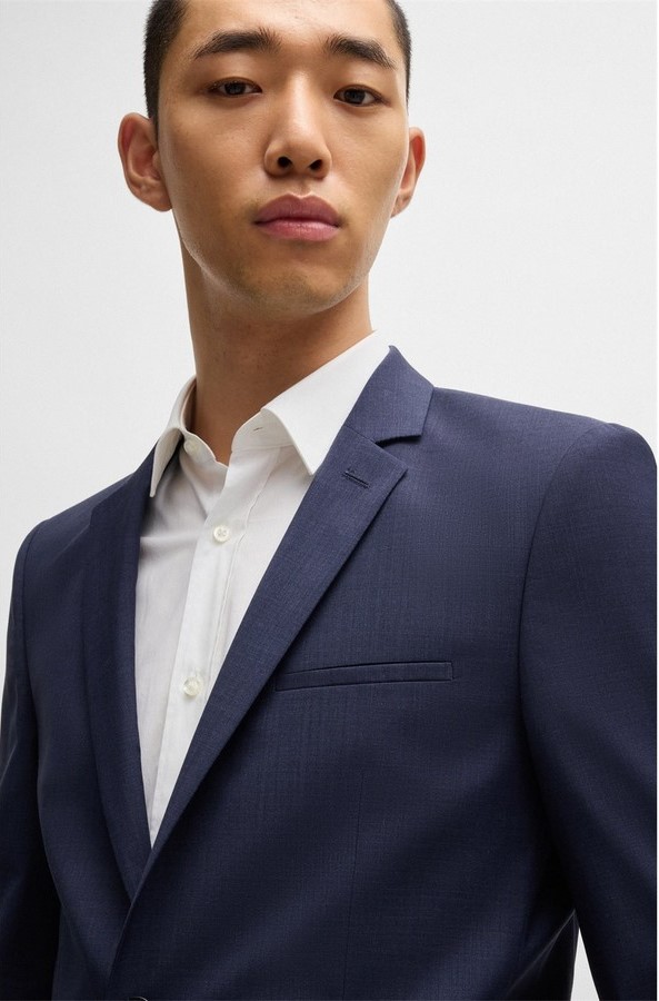 Hugo Ανδρικό Σακάκι Extra-Slim Fit Από Μελανζέ Παρθένο Μαλλί φωτογραφία