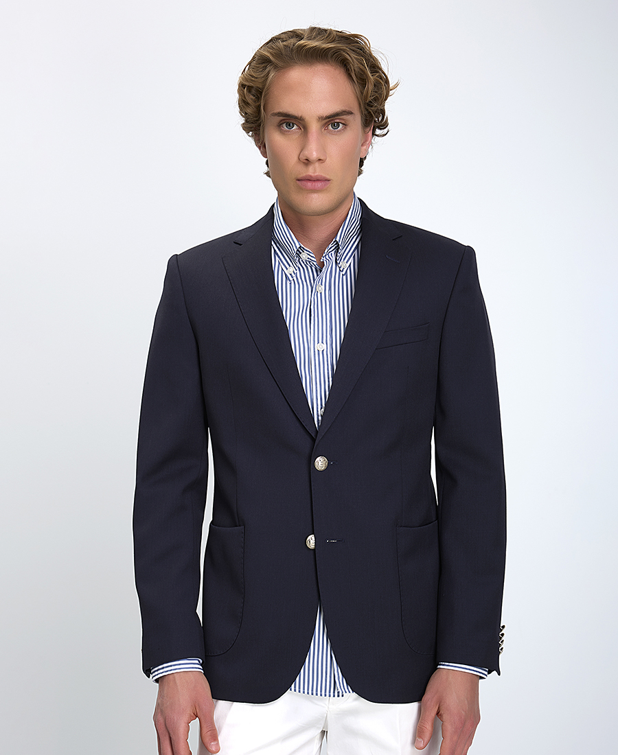 Kaiser Hoff Ανδρικό Σακάκι Regular Fit Σκούρο Μπλε φωτογραφία