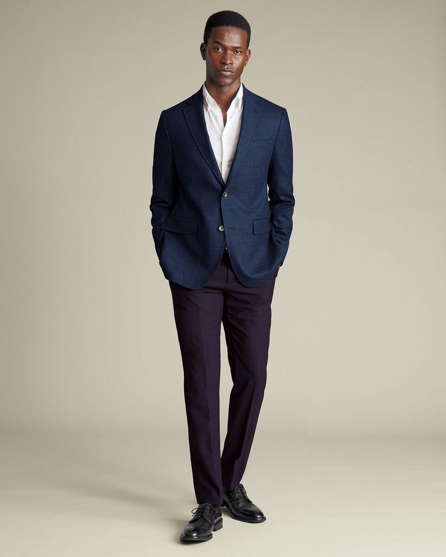 Charles Tyrwhitt Ανδρικό Σακάκι Blazer Μάλλινο με Stretch Modern Fit σε Ink Blue φωτογραφία
