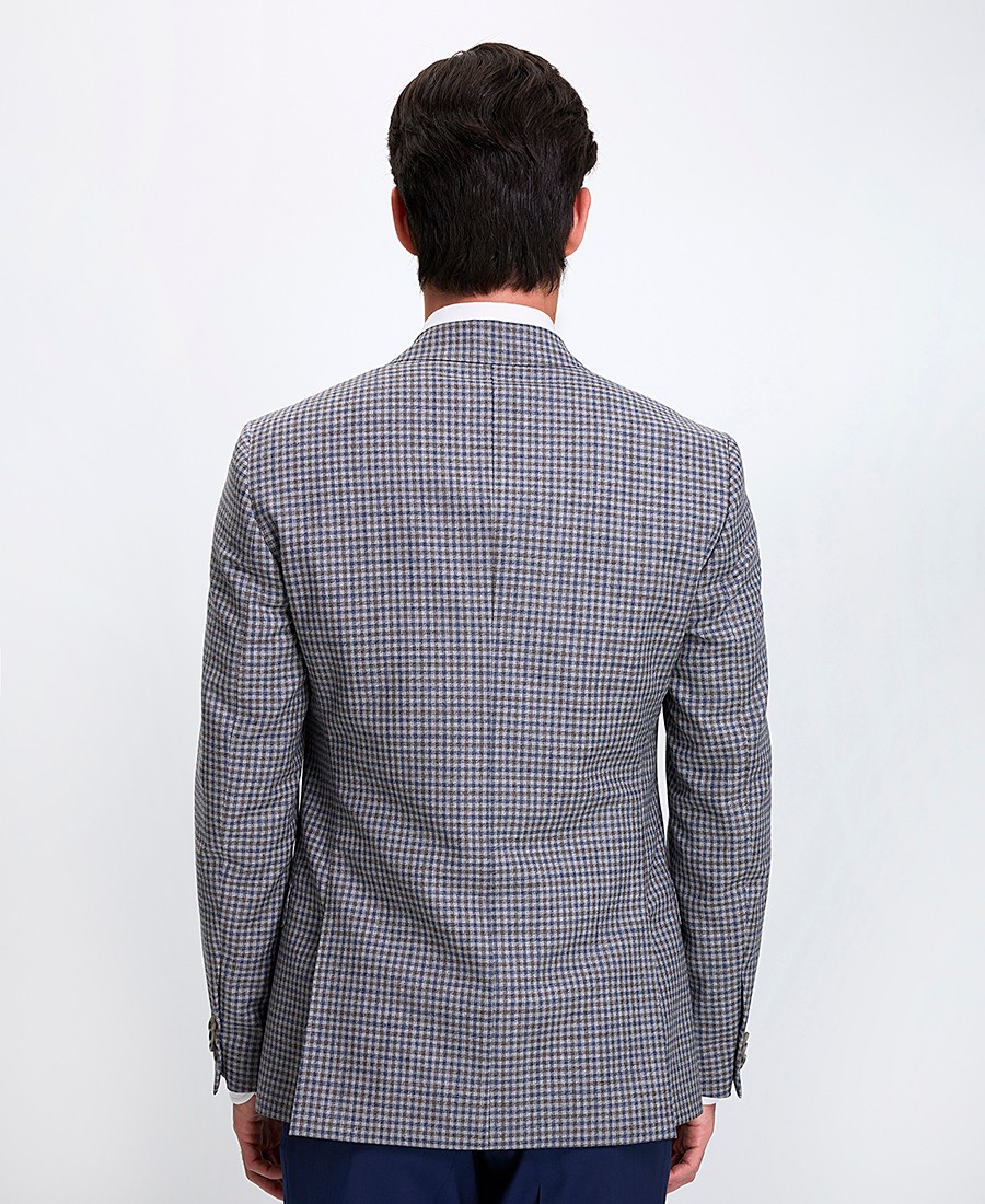 Hd X Vardas Ανδρικό Σακάκι Regular Fit Καρό Μπλε/Μπεζ φωτογραφία