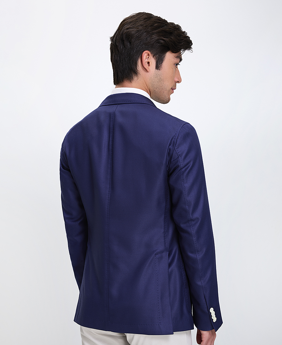 Hd X Vardas Ανδρικό Σακάκι Regular Fit Μεταξωτό Μονόπετο Μπλε φωτογραφία