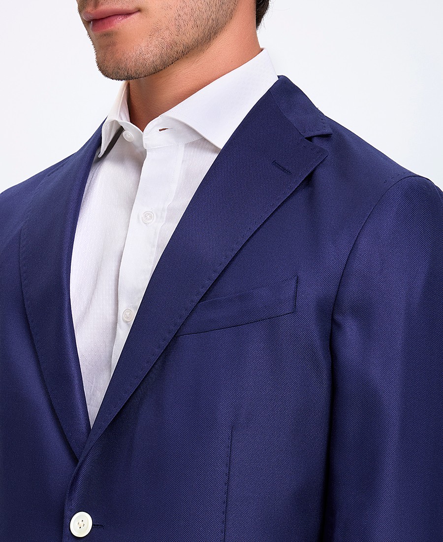 Hd X Vardas Ανδρικό Σακάκι Regular Fit Μεταξωτό Μονόπετο Μπλε φωτογραφία
