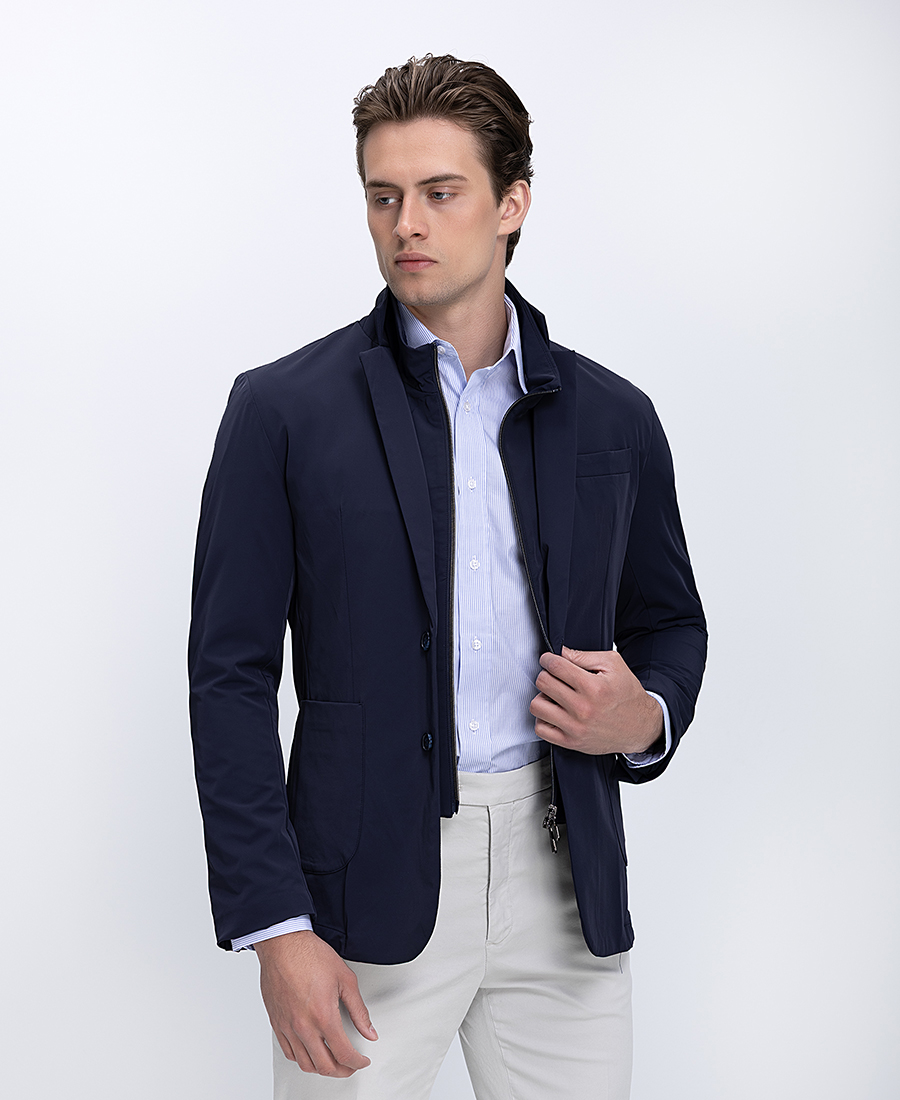 Ανδρικό Σακάκι Regular Fit Με Κλασικό Πέτο Και Ελαστική Υφή