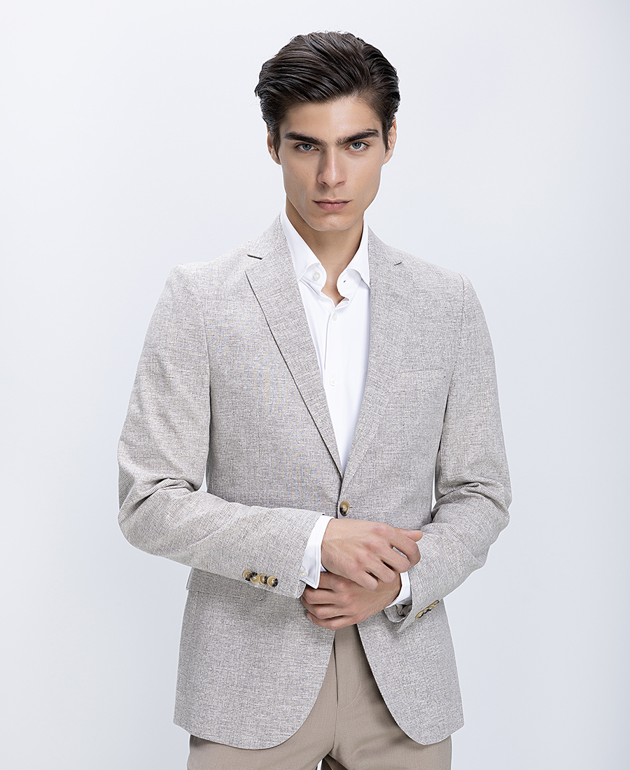 HD x Vardas HD x Vardas Ανδρικό Σακάκι Linen Blend Modern Fit