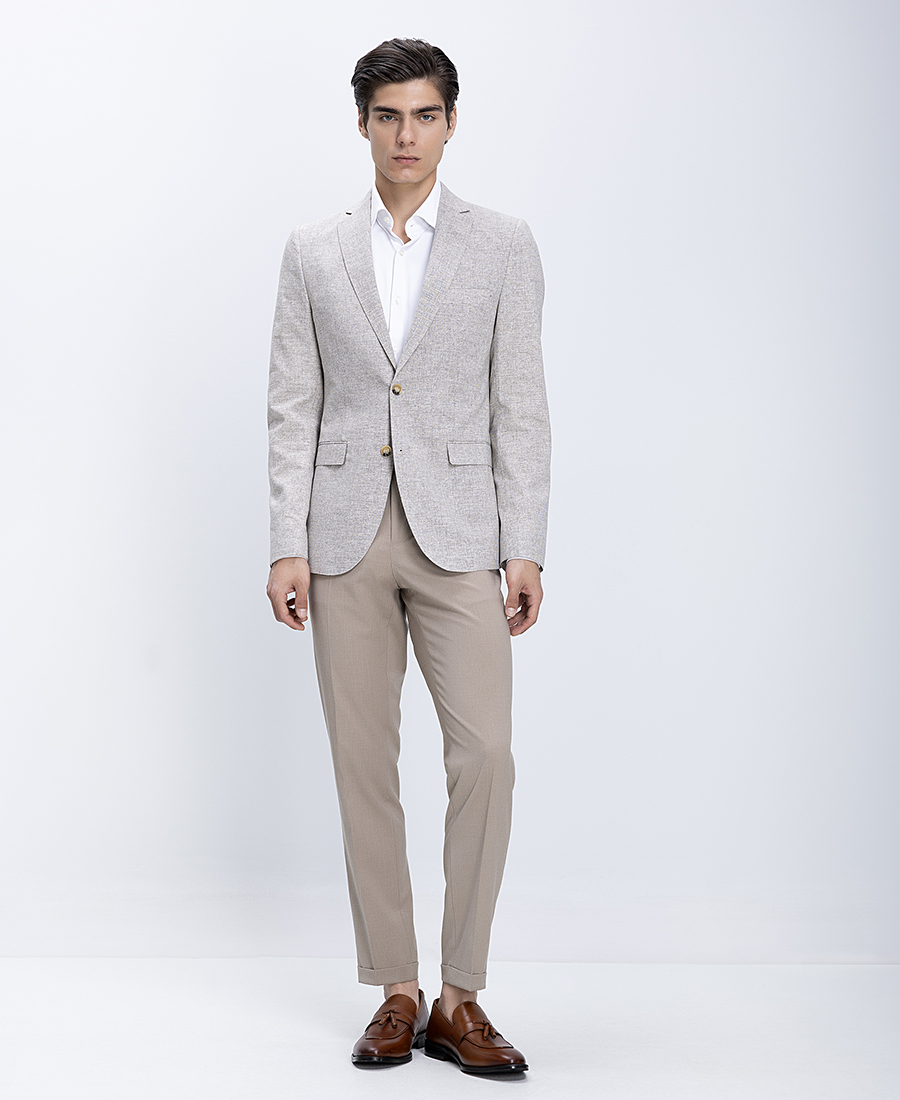 HD x Vardas Ανδρικό Σακάκι Linen Blend Modern Fit φωτογραφία