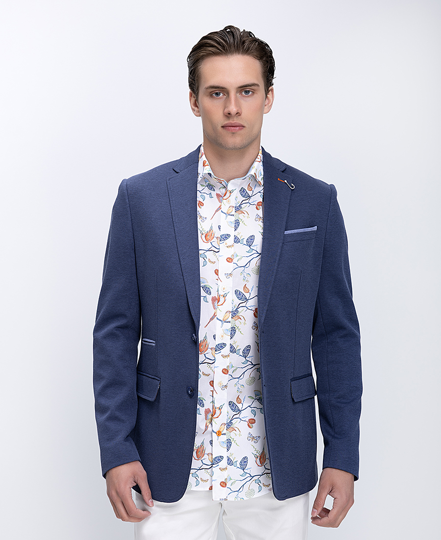 A Fish Named Fred Ανδρικό Σακάκι Regular Fit Με Κλασικό Πέτο