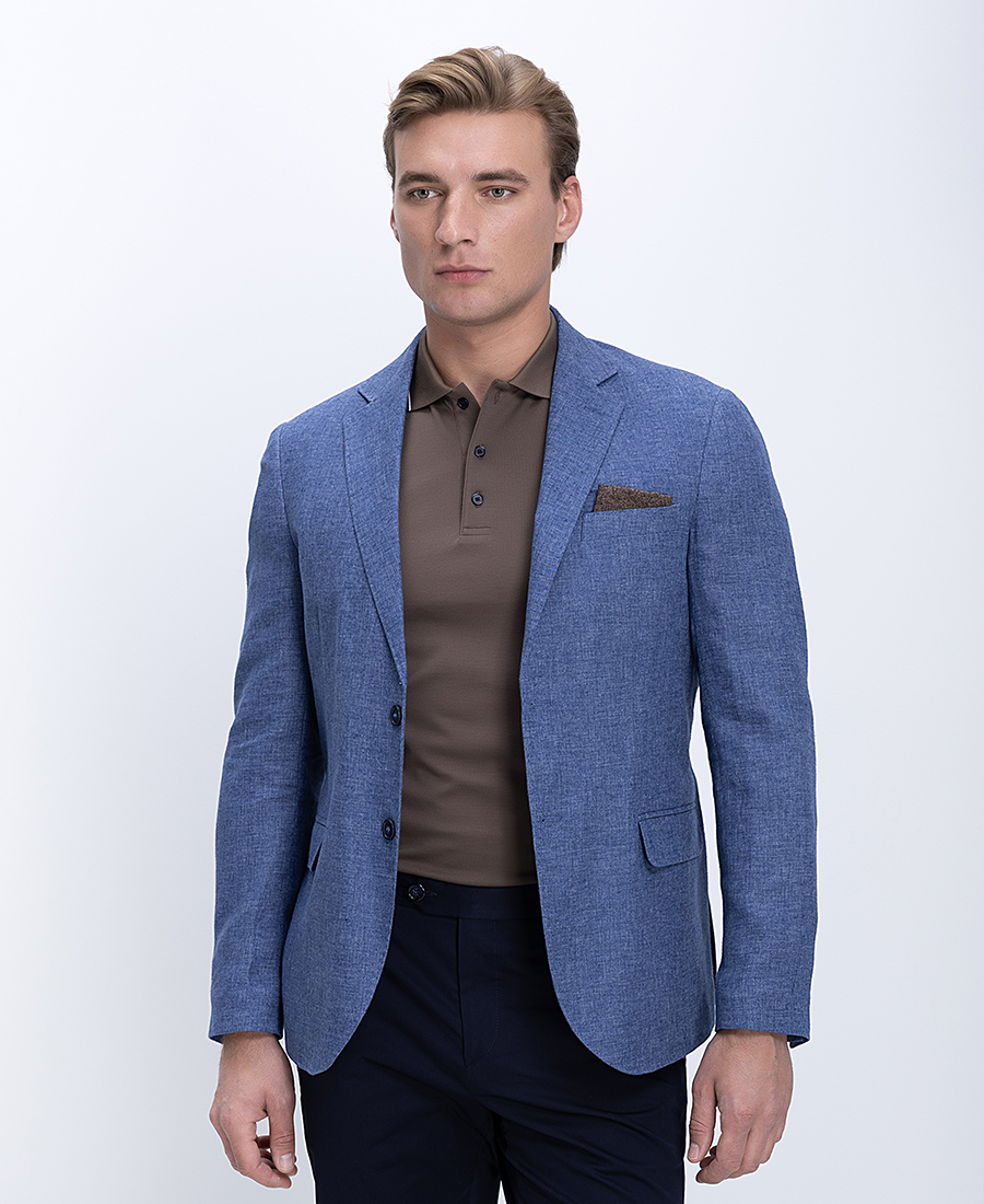 Vardas Ανδρικό Μεσάτο Σακάκι Linen Blend Δύο Κουμπιών