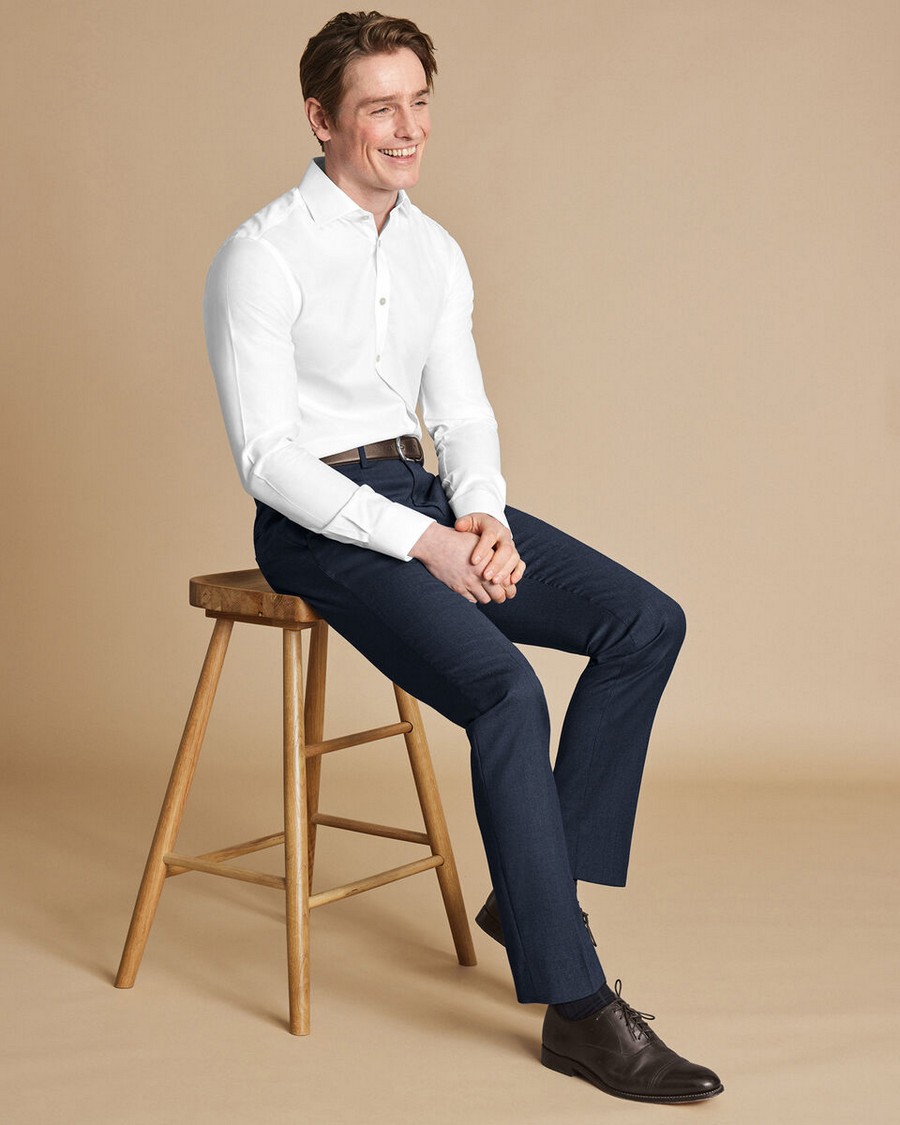 Charles Tyrwhitt Ανδρικό Παντελόνι Wool Stretch Slim Fit σε Μπλε φωτογραφία