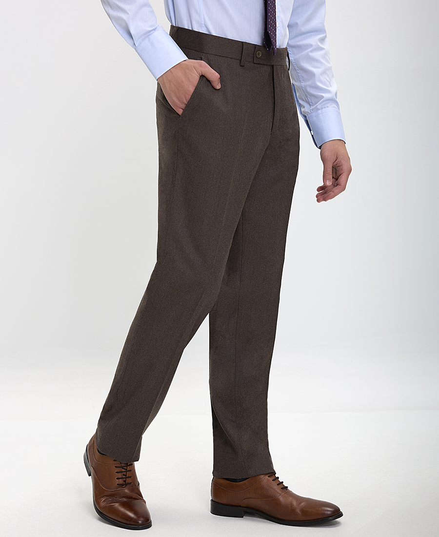 Kaiserhoff Kaiserhoff Παντελόνι Wool-cashmere Flannel Modern Fit σε Καφέ