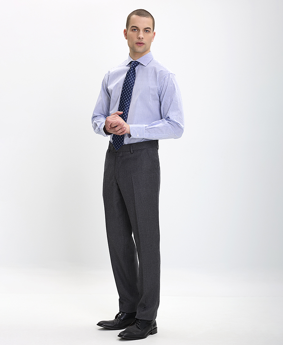 Kaiserhoff Παντελόνι Wool-cashmere Flannel Modern Fit σε Γκρι φωτογραφία