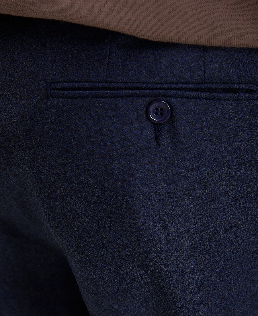 Kaiserhoff Παντελόνι Wool-cashmere Flannel Modern Fit Σκούρο Μπλε φωτογραφία