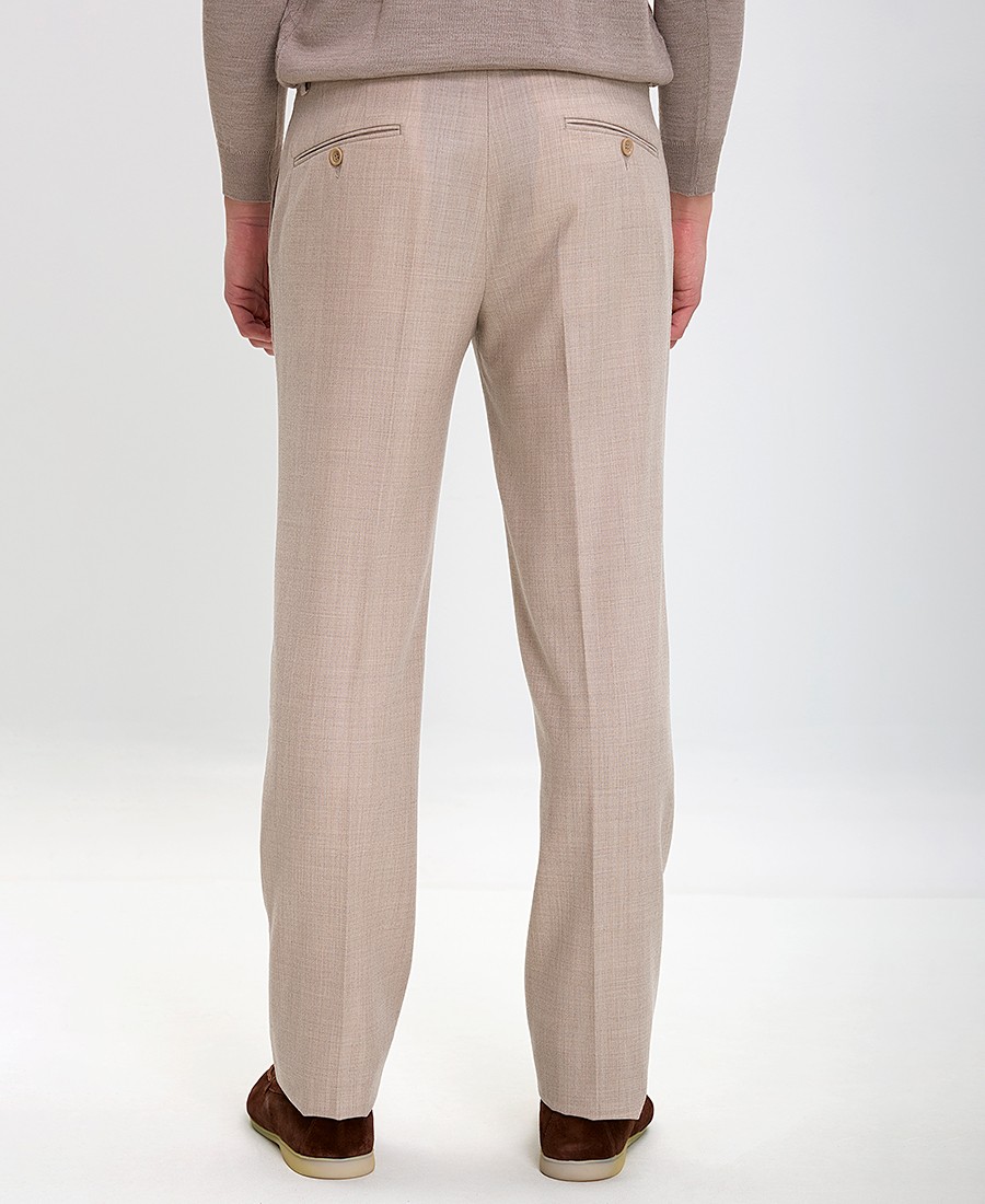 Vardas Ανδρικό Παντελόνι Regular Fit Μαλλί Κάσμιρ με Πλαϊνές Τσέπες Μπεζ φωτογραφία