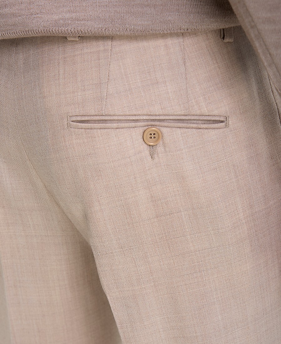 Vardas Ανδρικό Παντελόνι Regular Fit Μαλλί Κάσμιρ με Πλαϊνές Τσέπες Μπεζ φωτογραφία
