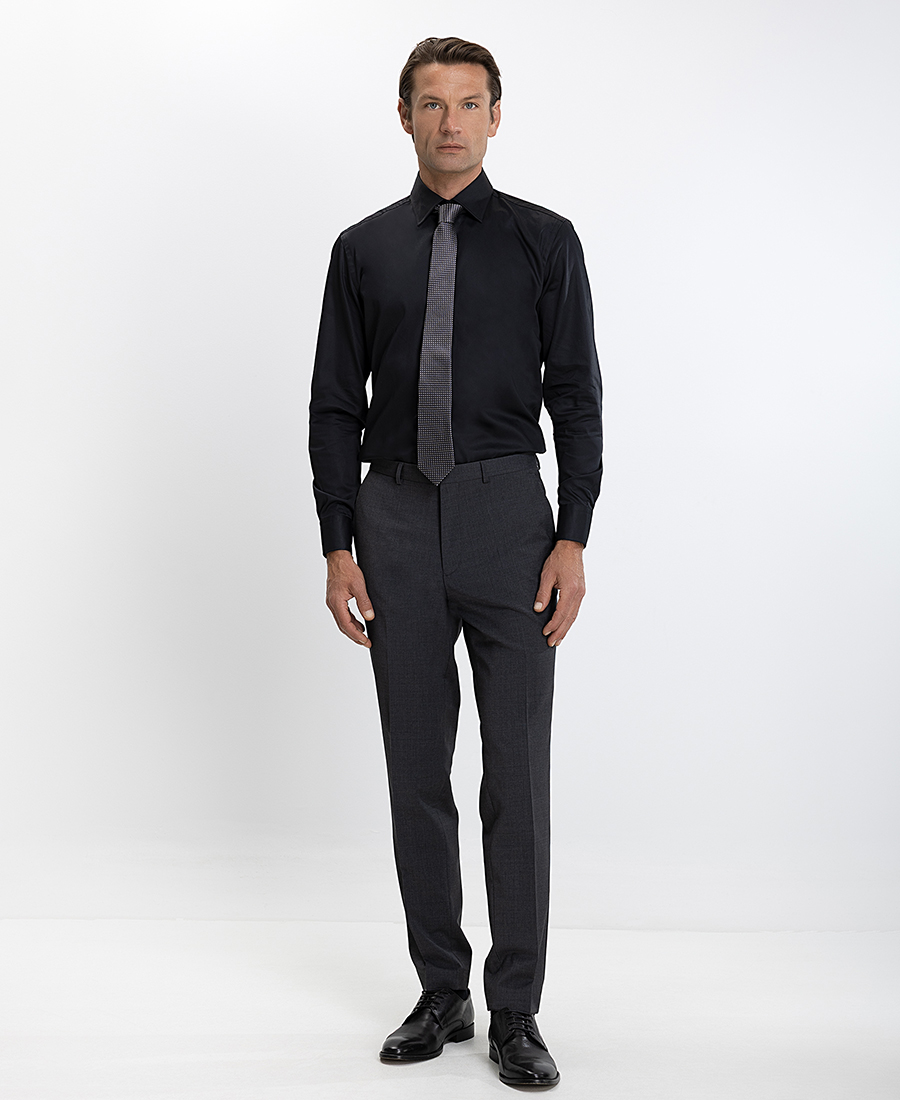 Hugo Ανδρικό Παντελόνι Regular Fit Γκρι φωτογραφία