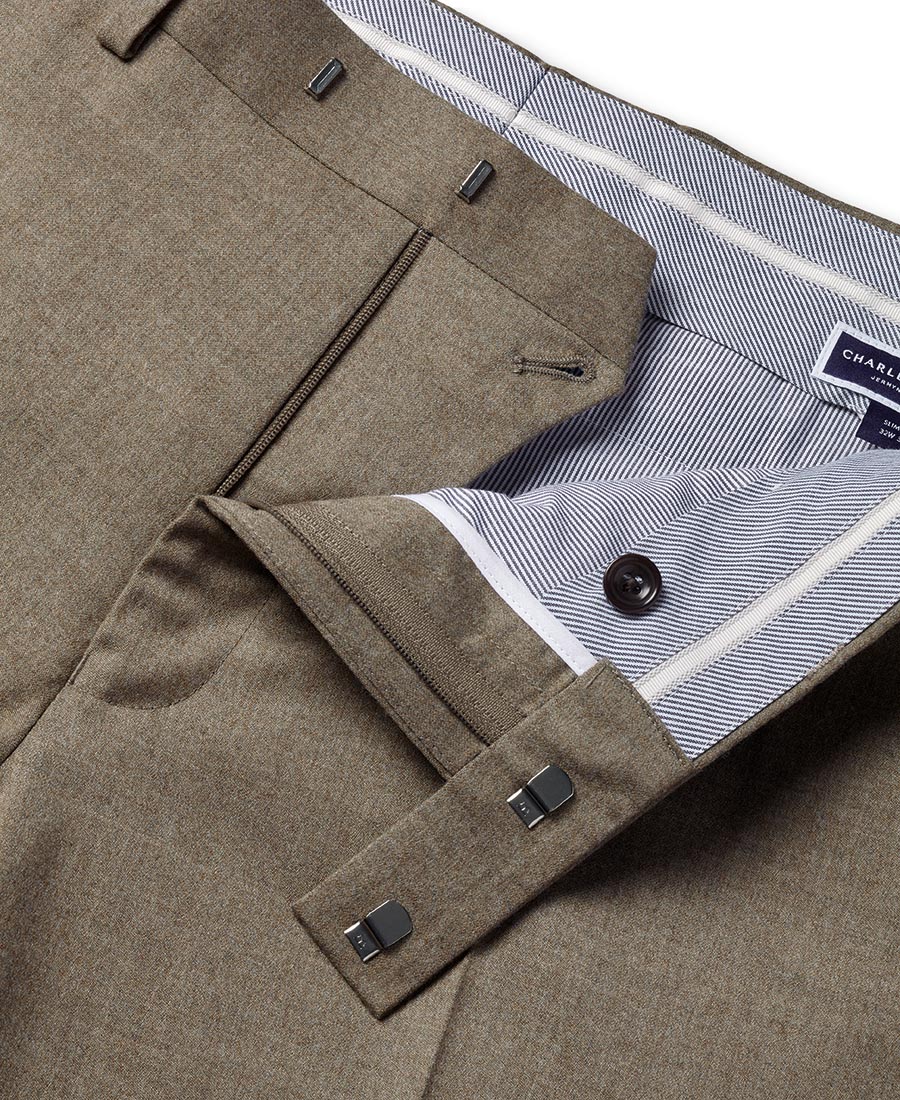 Charles Tyrwhitt Ανδρικό Παντελόνι Italian Flannel Super 110s Wool Stretch Slim Fit φωτογραφία