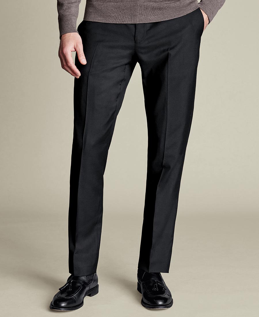 Charles Tyrwhitt Ανδρικό Παντελόνι Slim Fit Από Super 100’s Μάλλινη Υφή