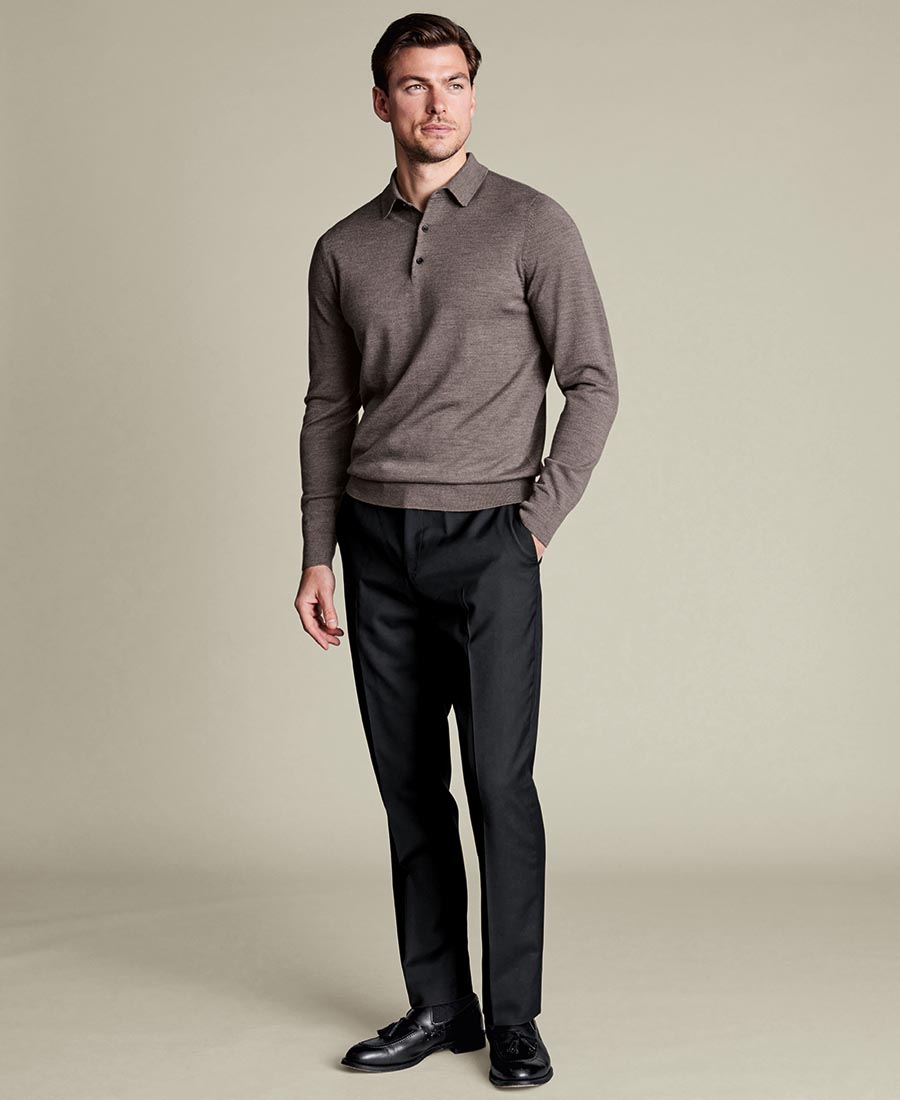 Charles Tyrwhitt Ανδρικό Παντελόνι Slim Fit Από Super 100’s Μάλλινη Υφή φωτογραφία