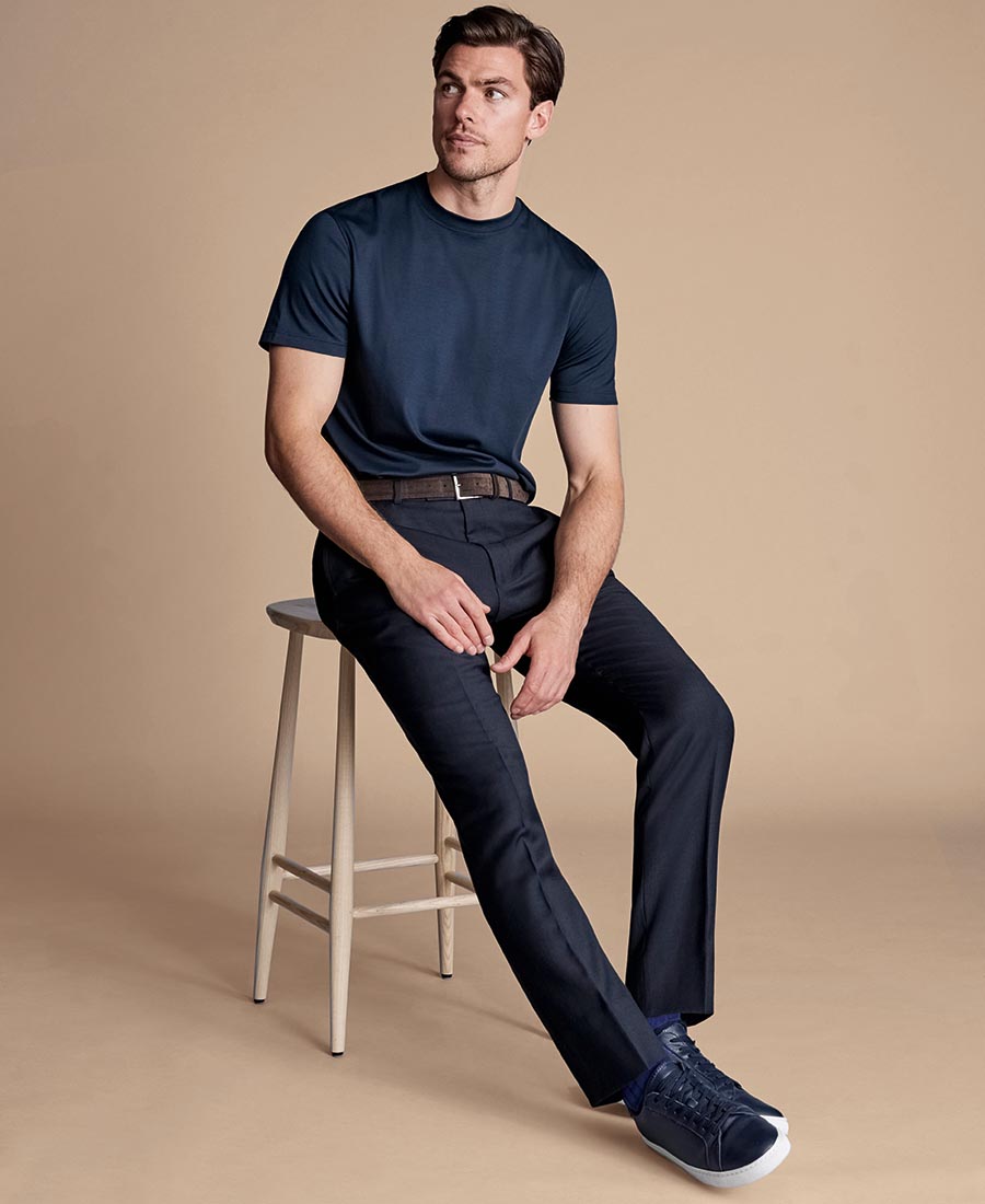 Charles Tyrwhitt Ανδρικό Παντελόνι Slim Fit Από Super 100’s Μάλλινη Υφή φωτογραφία