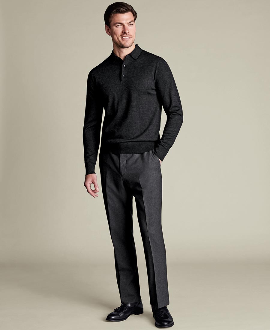 Charles Tyrwhitt Ανδρικό Παντελόνι Slim Fit Από Super 100’s Μάλλινη Υφή φωτογραφία