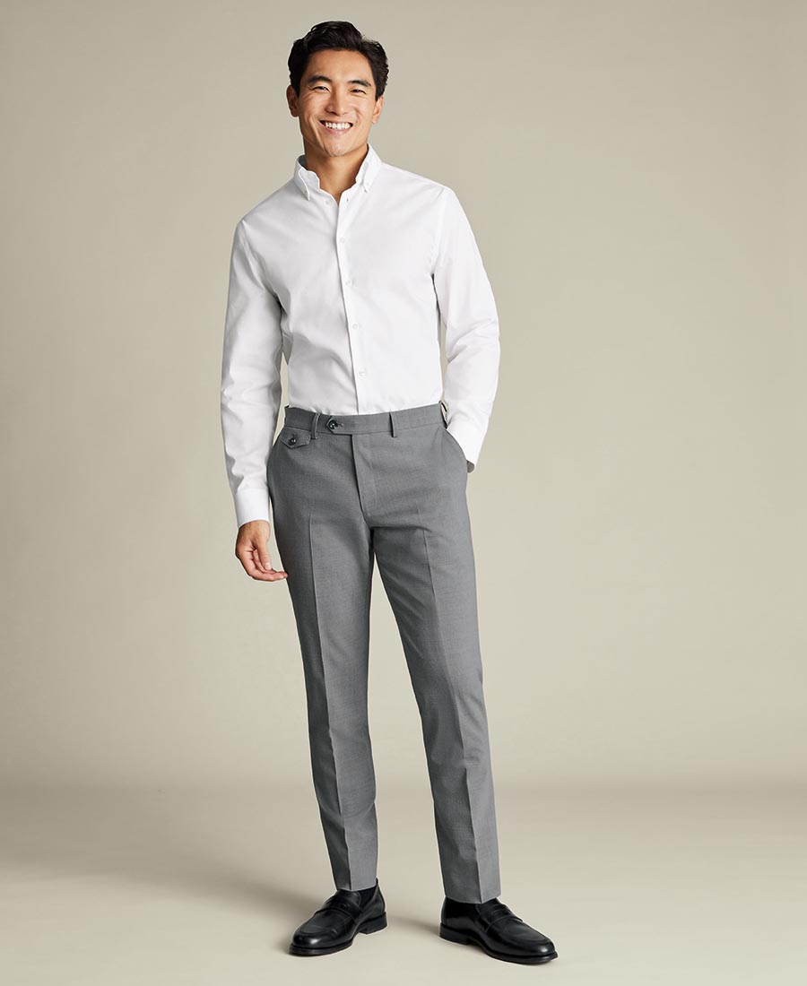 Charles Tyrwhitt Ανδρικό Παντελόνι Wool Stretch Slim Fit