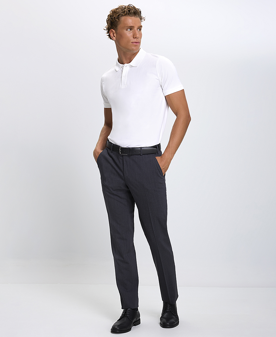 Vardas Ανδρικό Παντελόνι Straight Fit Σε Ίσια Γραμμή Σκούρο Γκρι φωτογραφία