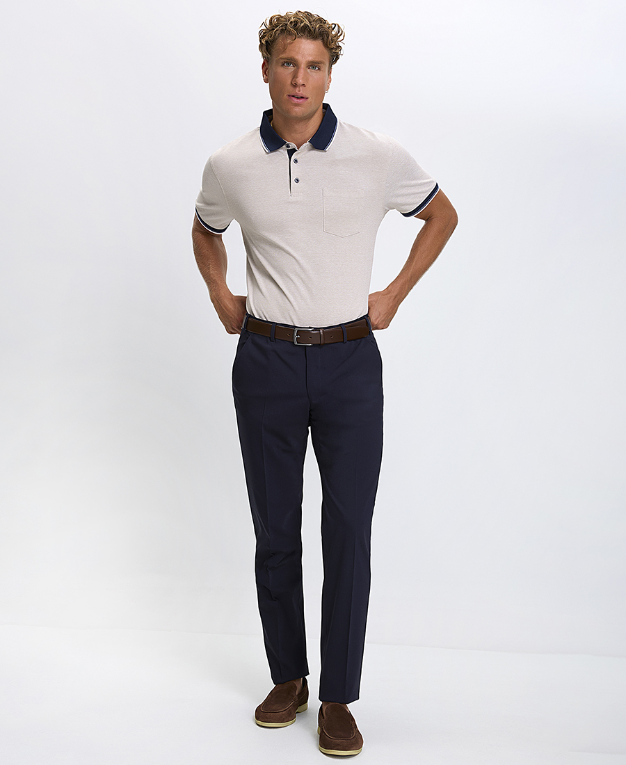 Vardas Ανδρικό Παντελόνι Straight Fit Σε Ίσια Γραμμή Μπλε φωτογραφία