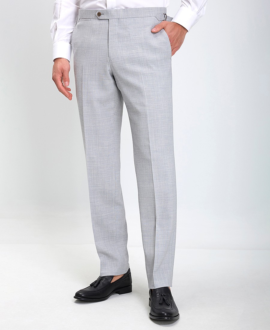 Hd x Vardas Ανδρικό Παντελόνι με Πλαϊνό Ρυθμιστή και Ψιλό Μοτίβο Regular Fit σε Γκρι