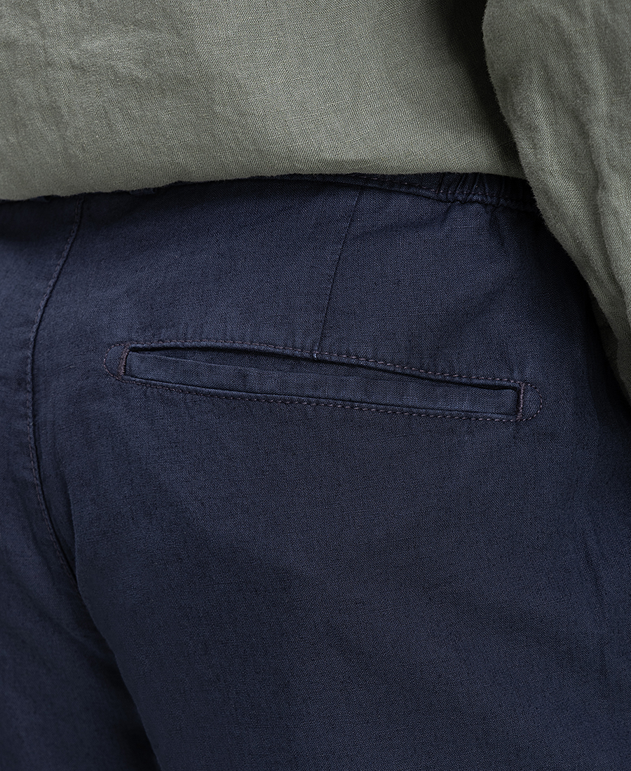 Ανδρικό Παντελόνι Linen Blend Με Ρεβέρ Slim Fit φωτογραφία