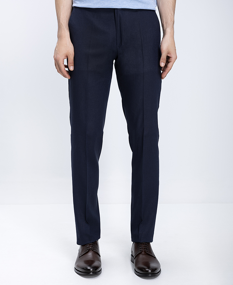 Mauro Boano Ανδρικό Παντελόνι Slim Fit Με Λινή Υφή