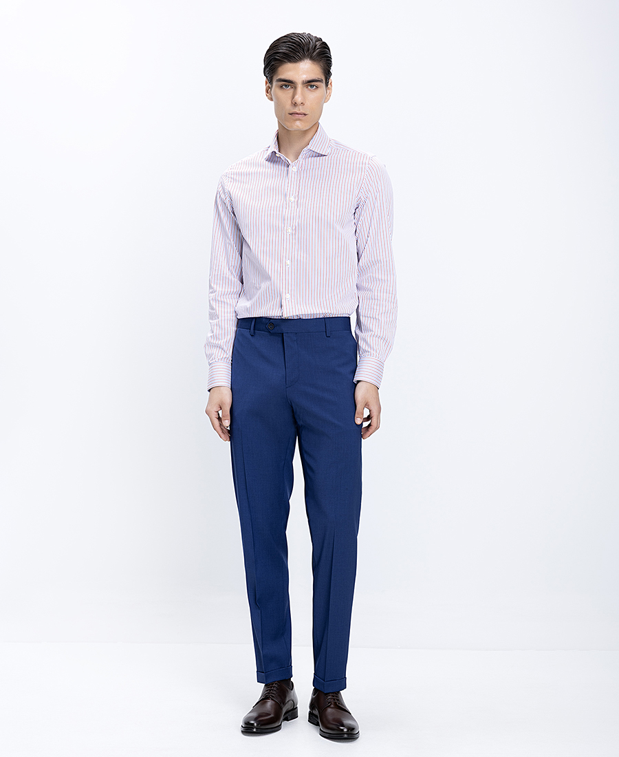 Vardas Ανδρικό Παντελόνι Μάλλινο Με Ρεβέρ Modern Fit