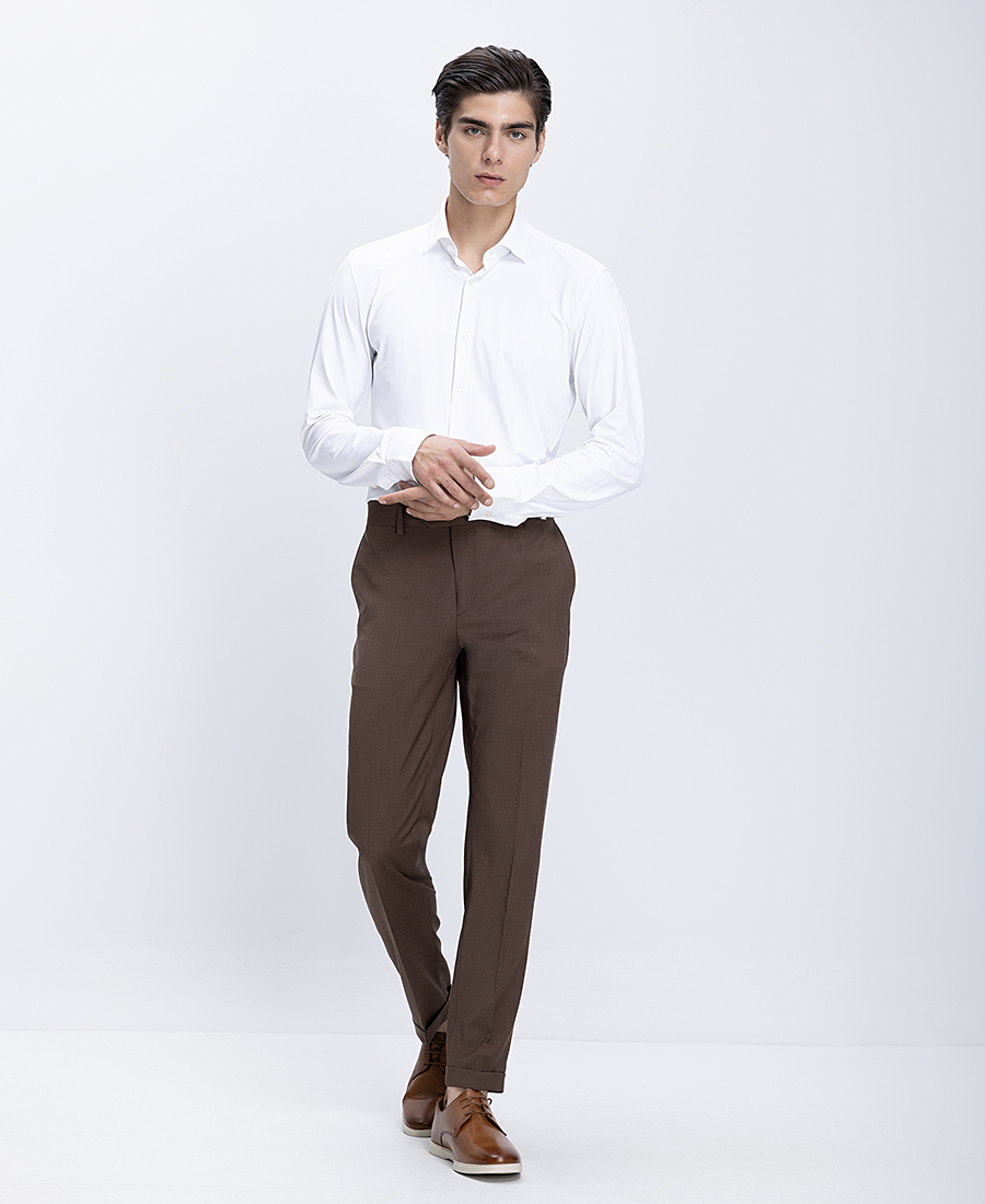Vardas Ανδρικό Παντελόνι Μάλλινο Με Ρεβέρ Modern Fit