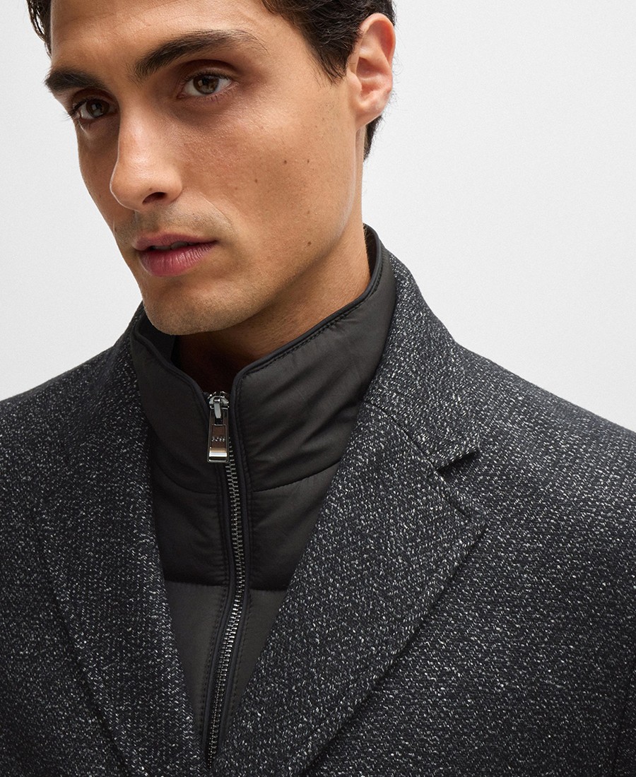 Boss Ανδρικό Παλτό με Αποσπώμενο Εσωτερικό με Φερμουάρ Slim Fit φωτογραφία