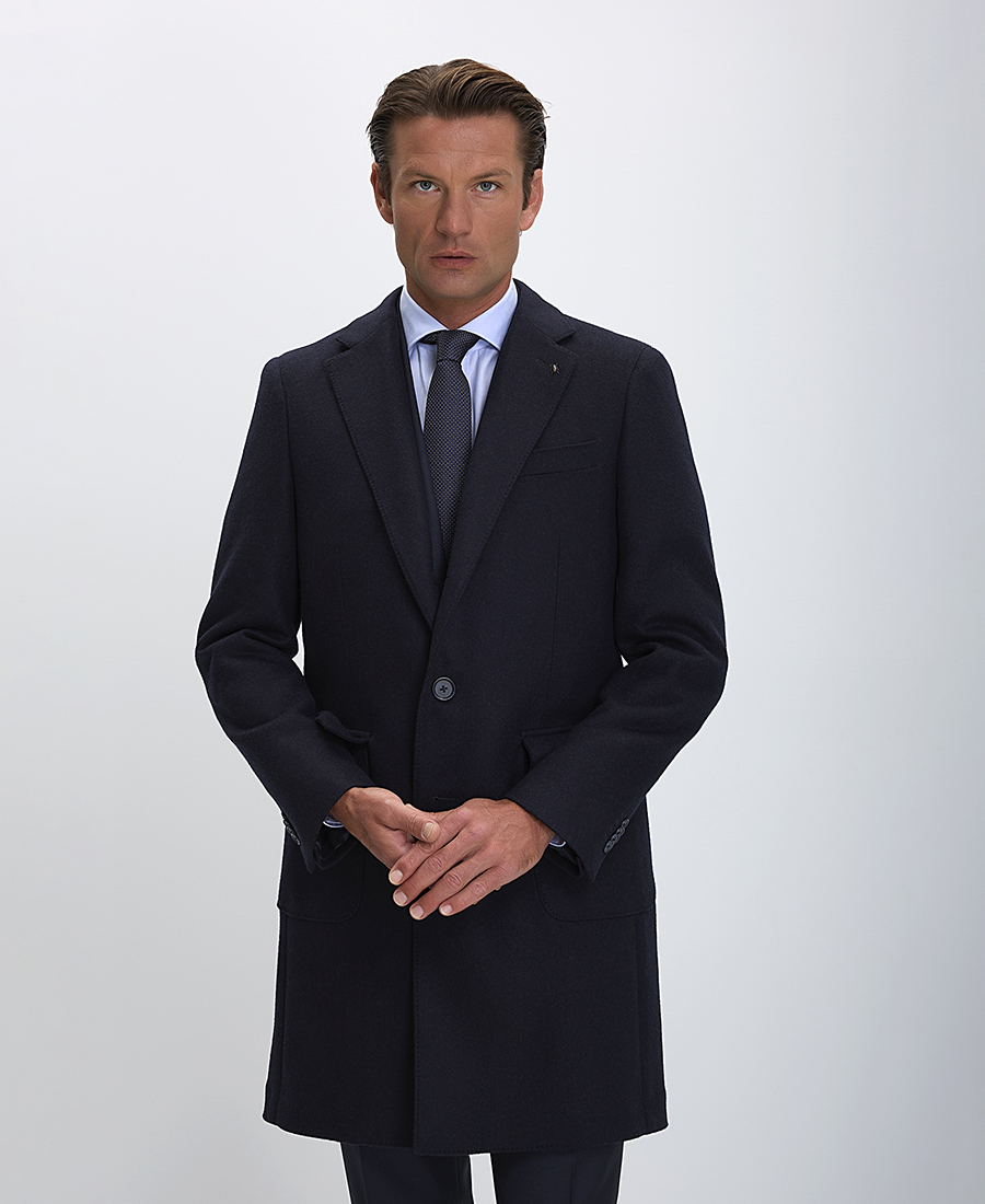 CC Collection Corneliani Ανδρικό Παλτό Classic Fit από Μαλλί και Κασμίρ σε Μπλε φωτογραφία