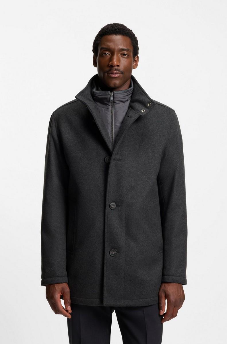 Boss Boss Ανδρικό Παλτό Relaxed Fit Από Μαλλί & Κασμίρ