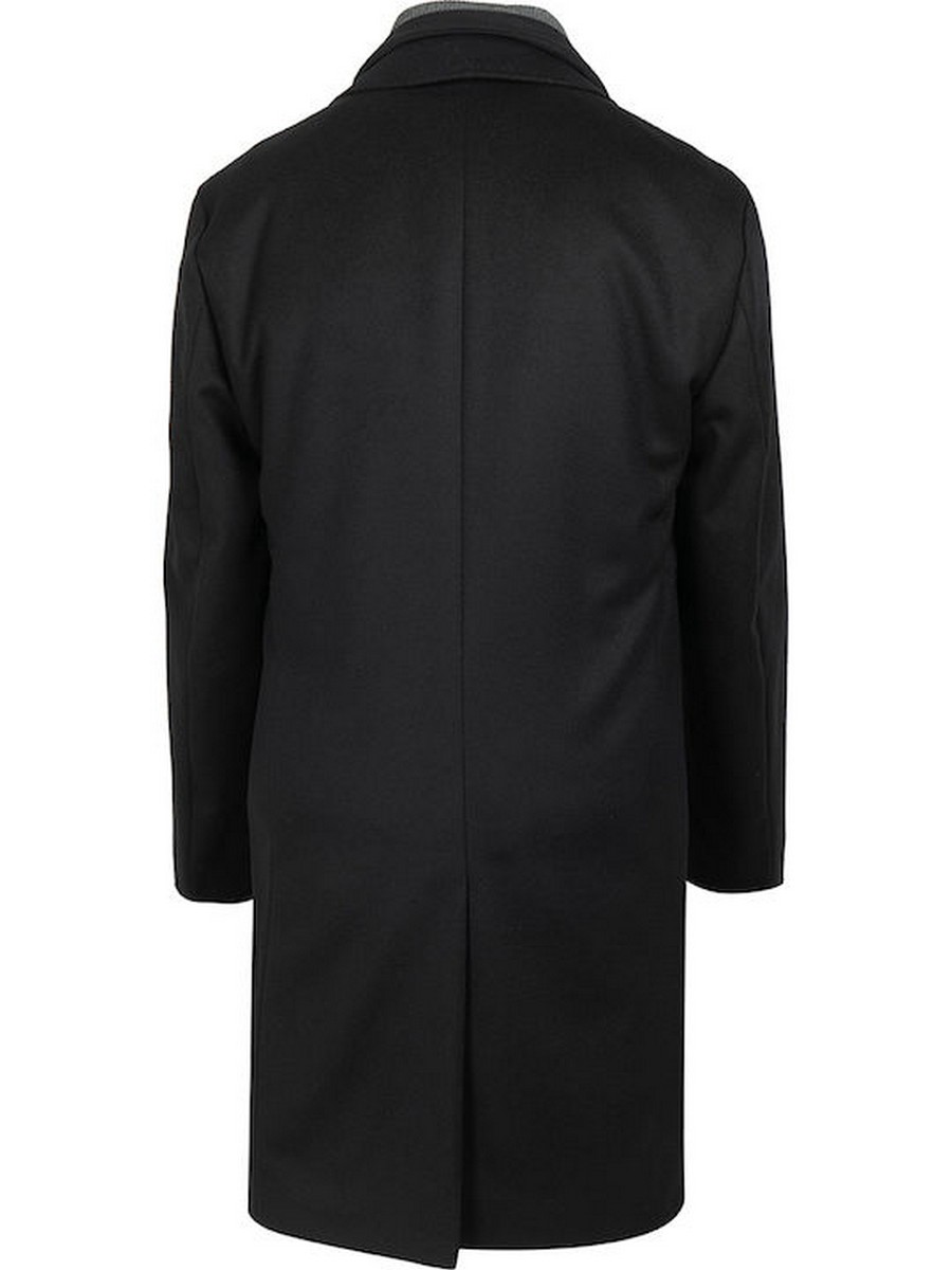 Boss Ανδρικό Παλτό Regular Fit Μάλλινο Με Κασμίρι Σκούρο Μπλε φωτογραφία