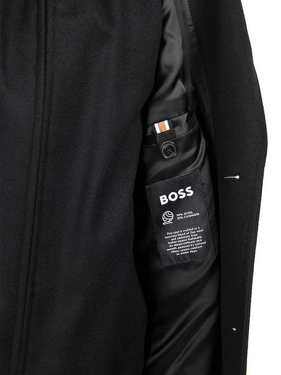 Boss Ανδρικό Παλτό Regular Fit Μάλλινο Με Κασμίρι Σκούρο Μπλε φωτογραφία