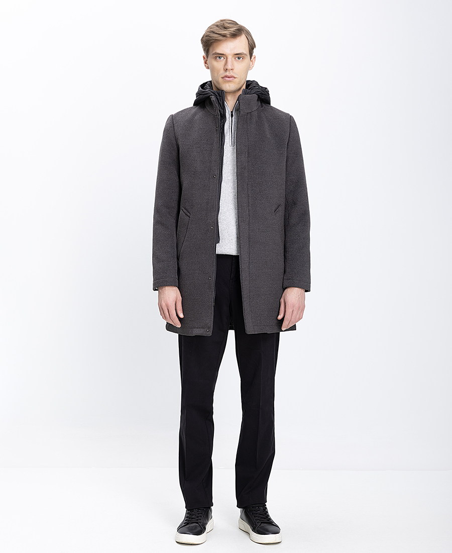 Ανδρικό Παλτό Με Εσωτερική Καπιτονέ Επένδυση Regular Fit φωτογραφία